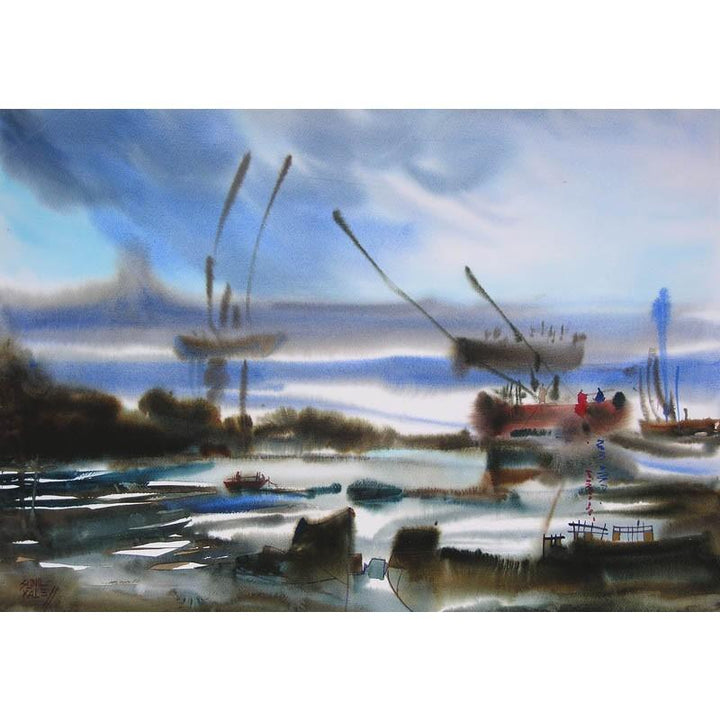 Ocean Moods 9 Painting by Sunil Kale | ArtZolo.com