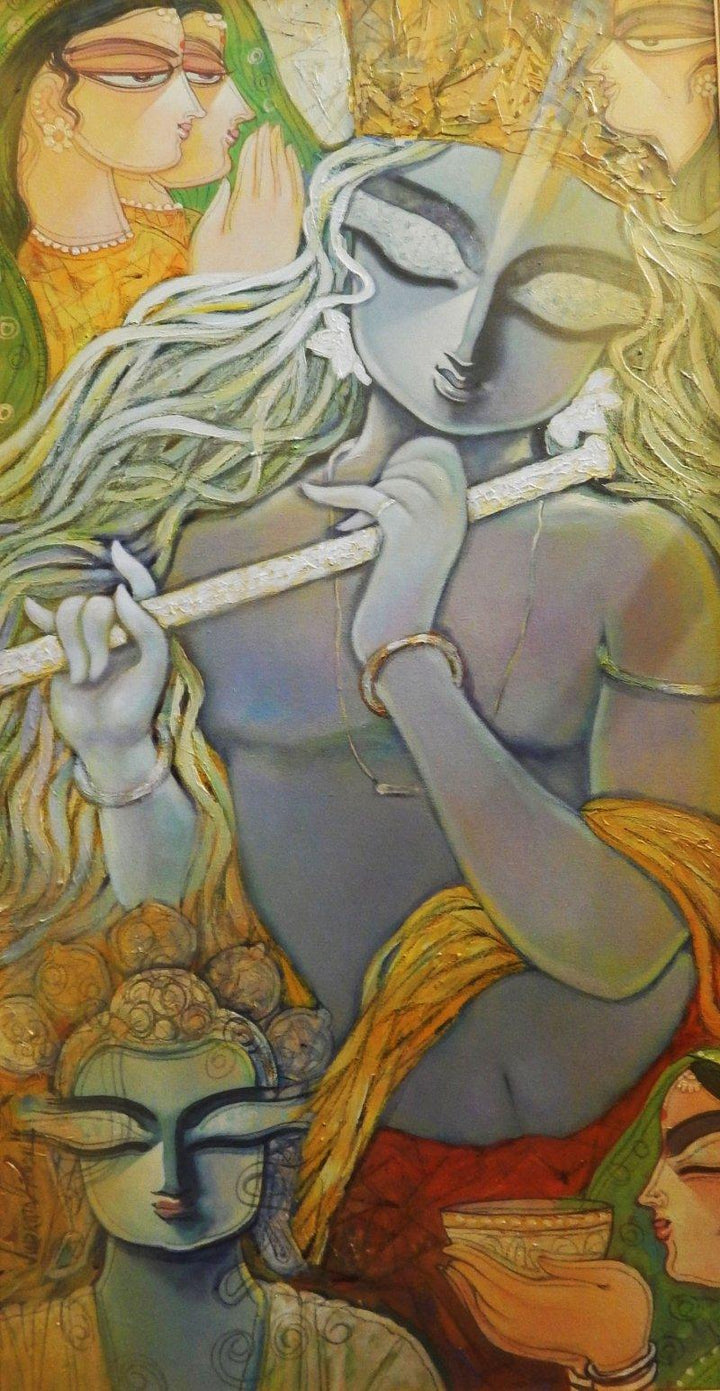 Offering Painting by Subrata Ghosh | ArtZolo.com
