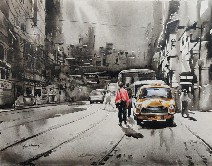 Old Calcutta Street 1 Painting by Arpan Bhowmik | ArtZolo.com