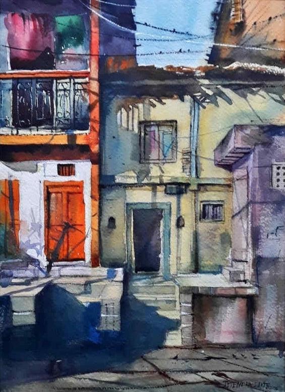 Old House At Nashik Painting by Jitendra Divte | ArtZolo.com