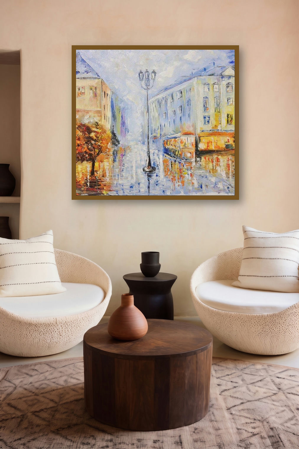 Old Kolkata by artist Kiran Bableshwar displayed in a Curated gallery