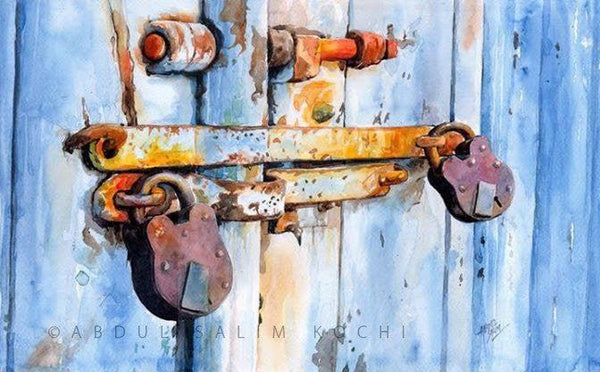 Old Lock Painting by Abdul Salim | ArtZolo.com
