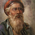 Portrait oil painting titled 'Old Man', 30x24 inches, by artist Sabir Hussain on Canvas