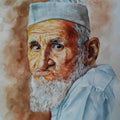 Portrait watercolor painting titled 'Old Man', 16x12 inches, by artist Dr.uday Bhan on Paper
