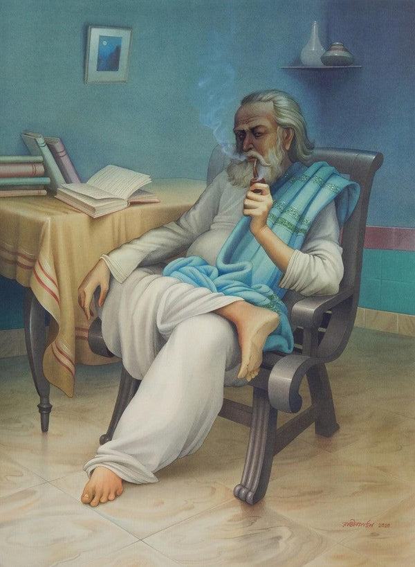 Old Man Painting by Rajib Gain | ArtZolo.com