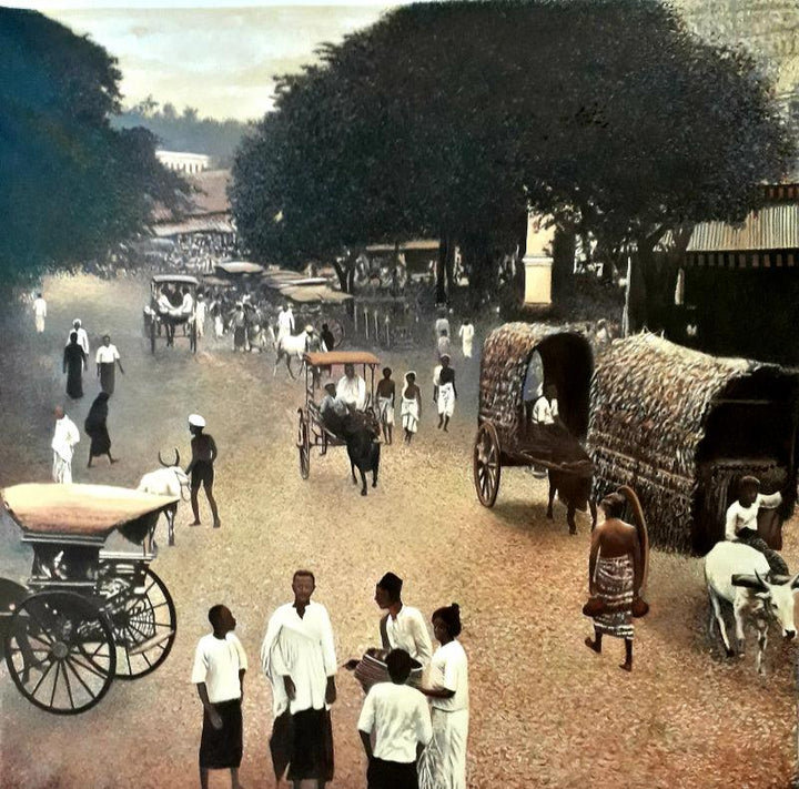 Old Mumbai Painting by Thambi Sankaran | ArtZolo.com