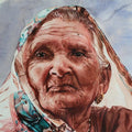 Portrait watercolor painting titled 'Old lady', 11x15 inches, by artist Dr Uday Bhan on Paper