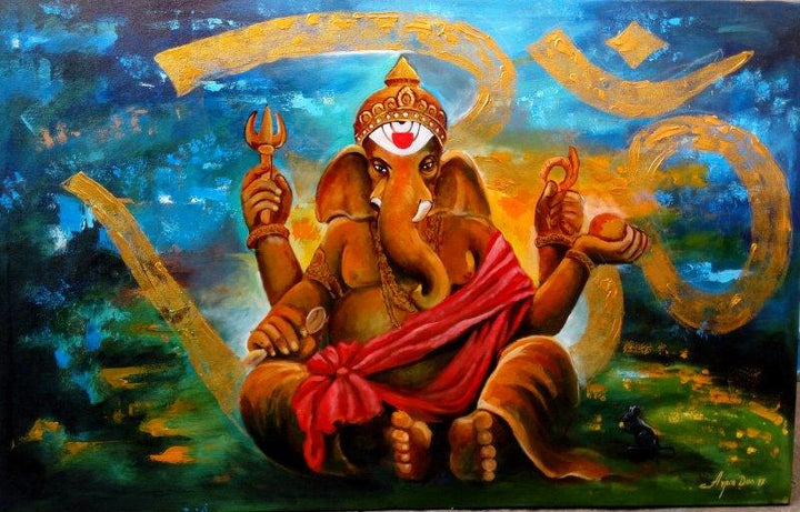 Om Ganesha 2 Painting by Arjun Das | ArtZolo.com