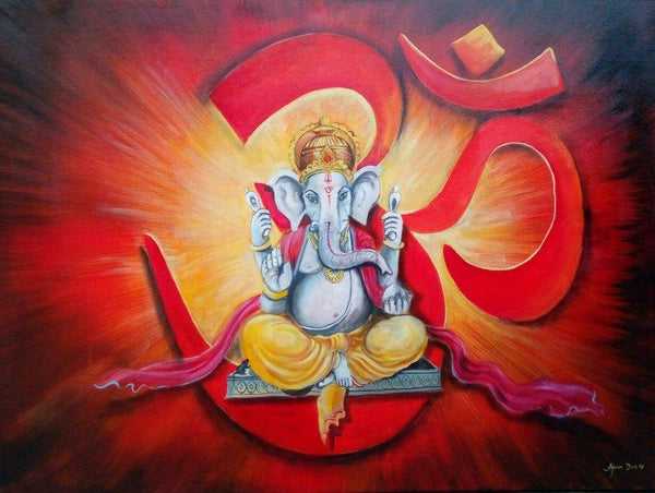 Om Ganesha Painting by Arjun Das | ArtZolo.com