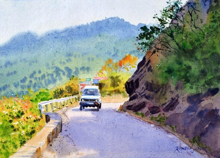 On The Way To Kasauli Painting by Ramesh Jhawar | ArtZolo.com