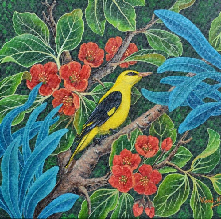 Oriole Bird 2 Painting by Vani Chawla | ArtZolo.com