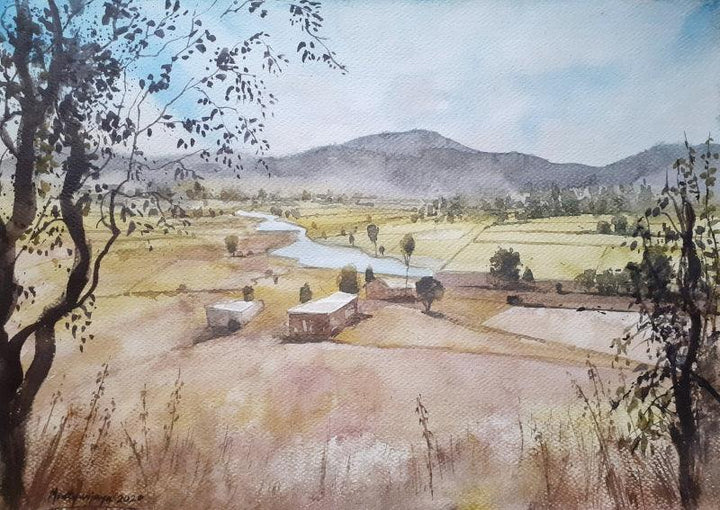 Overlooking The Countryside Painting by Mrutyunjaya Dash | ArtZolo.com