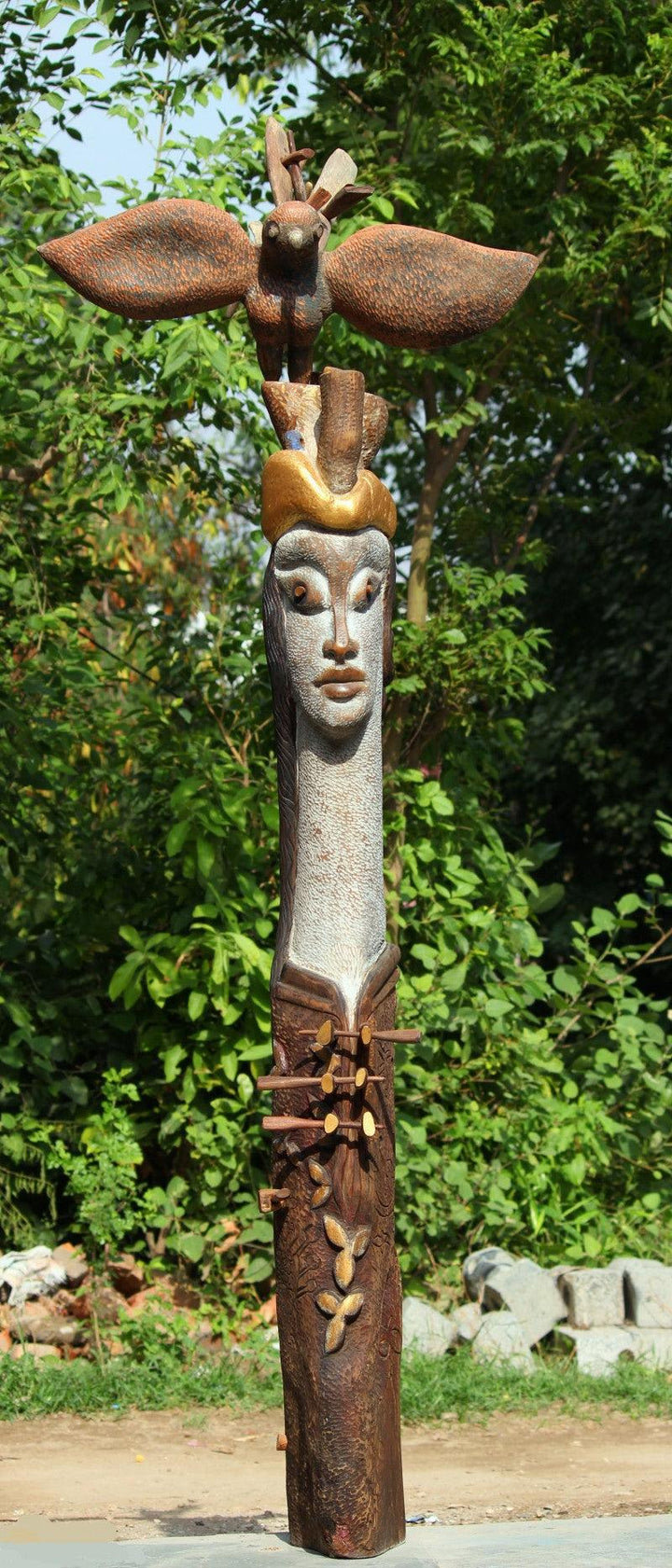 Owl Whisper Sculpture by Chander Parkash | ArtZolo.com