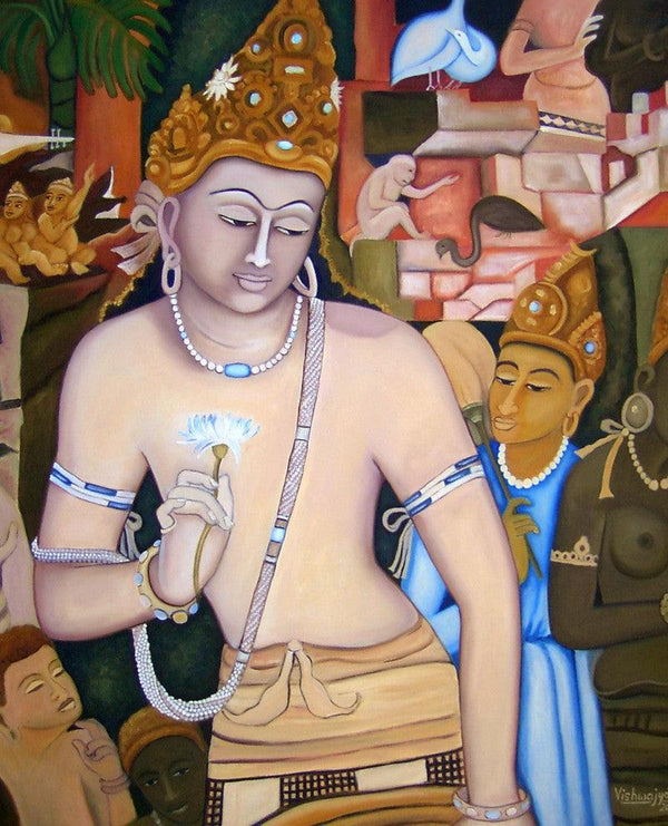 Padmapani Ode To Ajanta Painting by Vishwajyoti Mohrhoff | ArtZolo.com