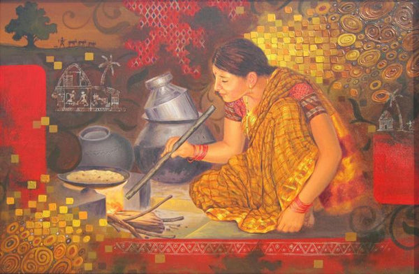 Pakakala Painting by Baburao (Amit) Awate | ArtZolo.com