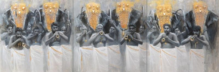 Panchari Melam Painting by Pankaj Bawdekar | ArtZolo.com
