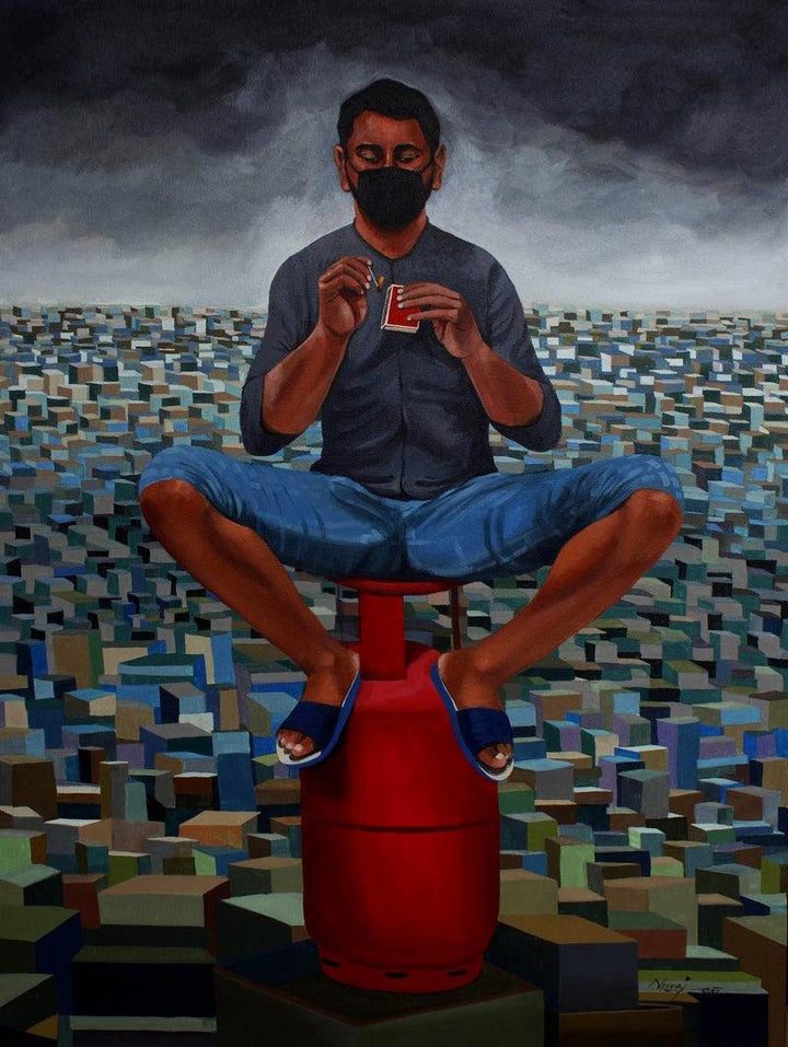 Pandemic Year 2020 Painting by Neeraj Khandka | ArtZolo.com