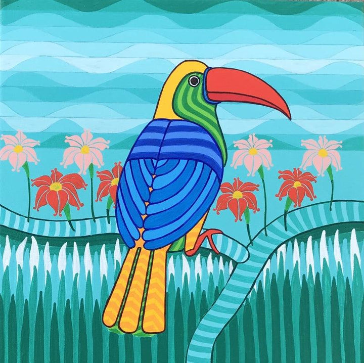 Parrot 1 Painting by Thota Laxminarayana | ArtZolo.com