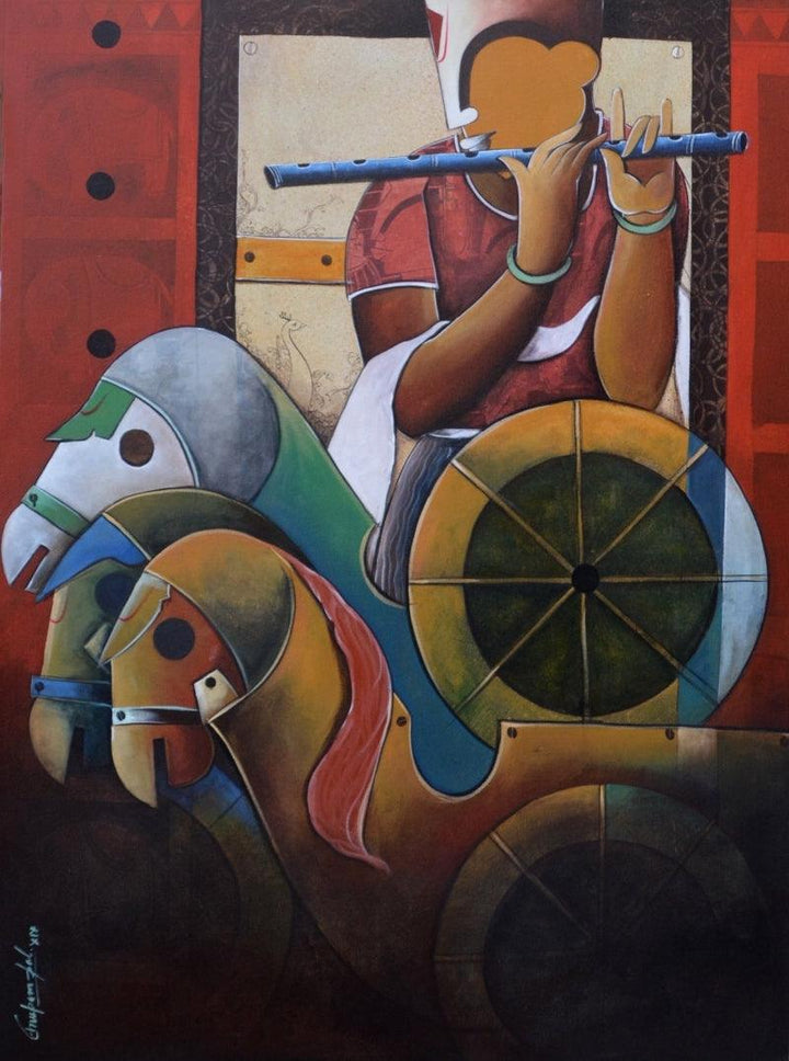 Parthasarathi 12 Painting by Anupam Pal | ArtZolo.com