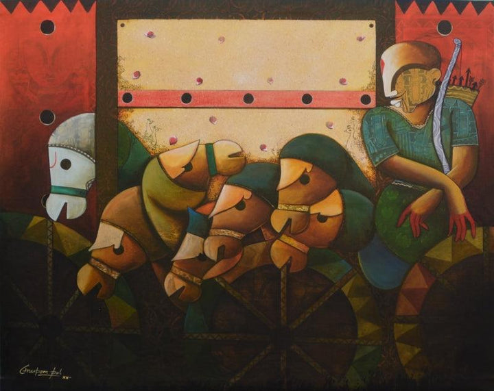 Parthasarathi 17 Painting by Anupam Pal | ArtZolo.com