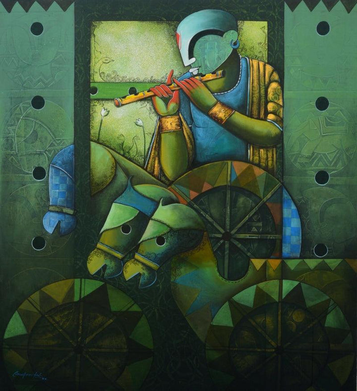 Parthasarathi 18 Painting by Anupam Pal | ArtZolo.com