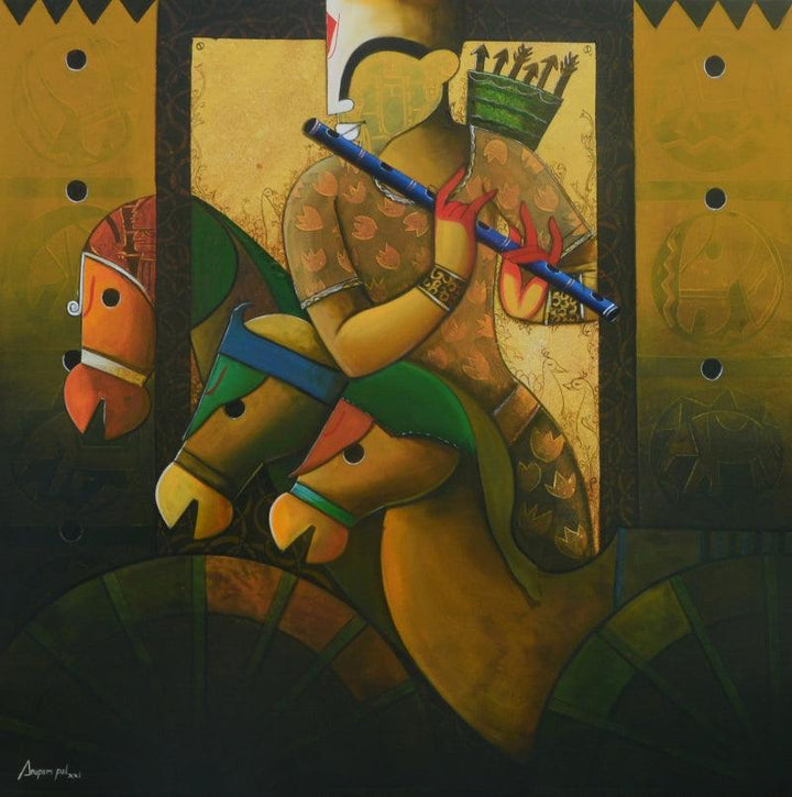 Parthasarathi 19 Painting by Anupam Pal | ArtZolo.com