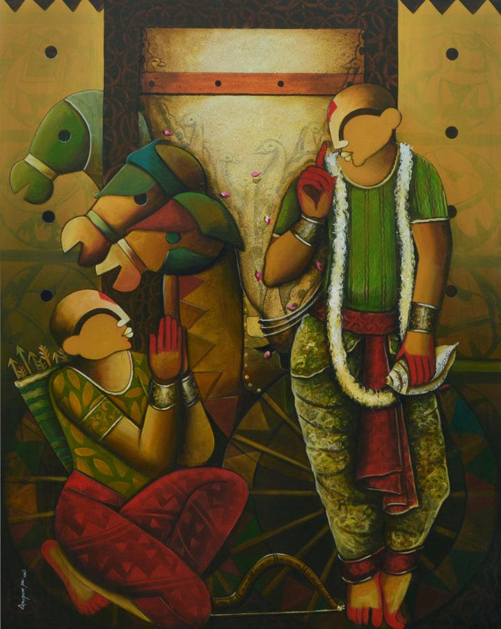 Parthasarathi 20 Painting by Anupam Pal | ArtZolo.com