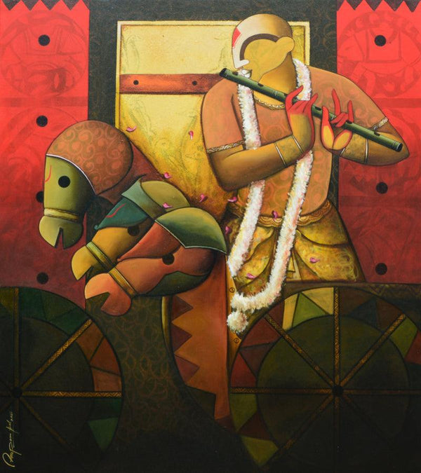 Parthasarathi 23 Painting by Anupam Pal | ArtZolo.com