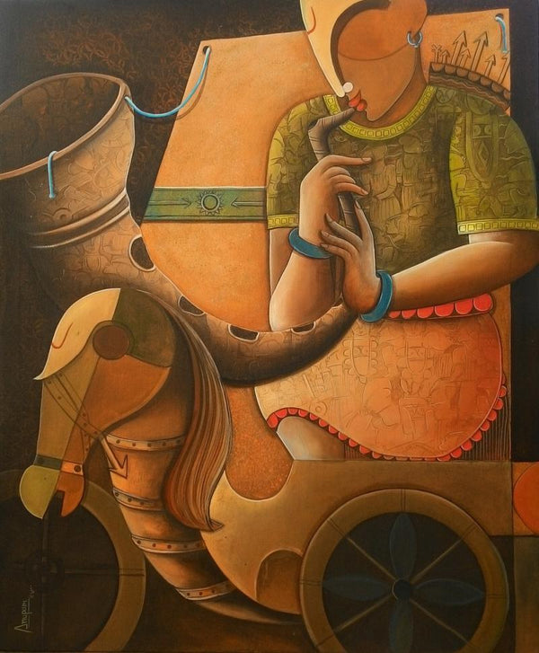 Parthasarathi 5 Painting by Anupam Pal | ArtZolo.com