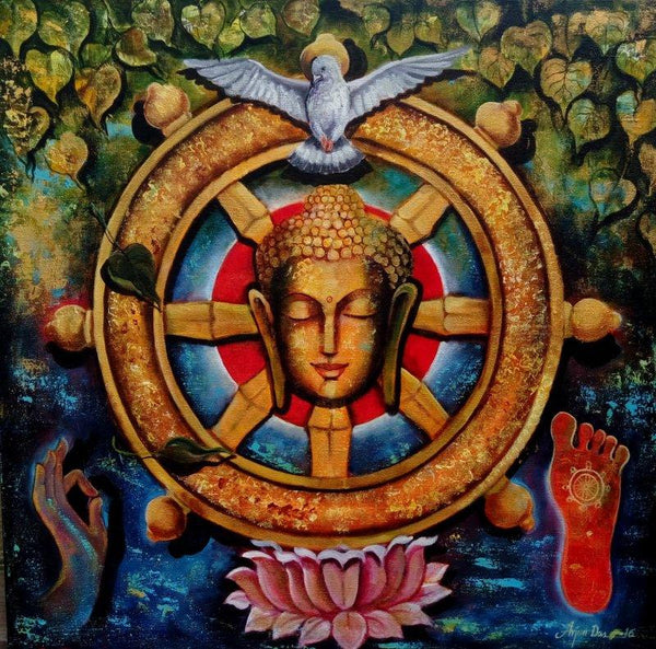 Peaceful Buddha 4 Painting by Arjun Das | ArtZolo.com