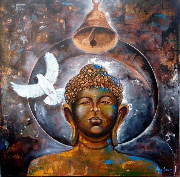 Peaceful Buddha 5 Painting by Arjun Das | ArtZolo.com