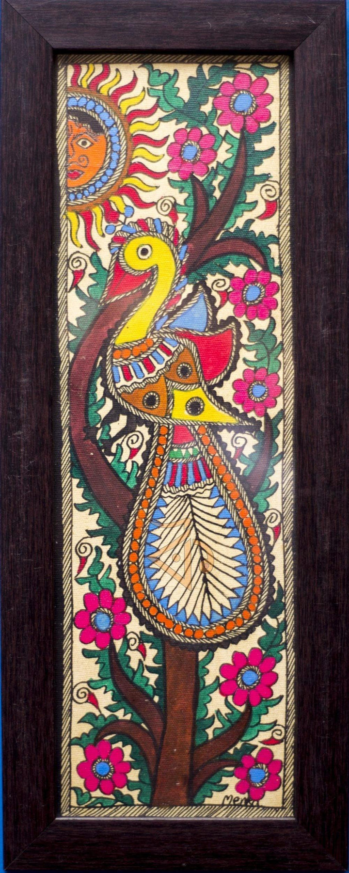 Peacock 3 Madhubani Painting Traditional Art by Kalaviti Arts | ArtZolo.com
