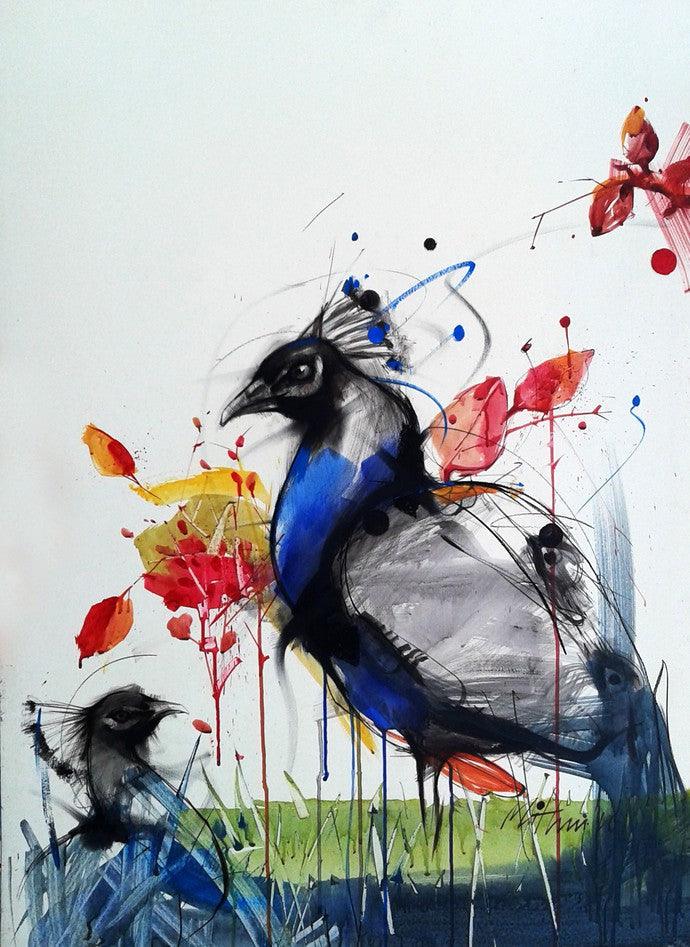 Peacock Painting by Mithun Dutta | ArtZolo.com