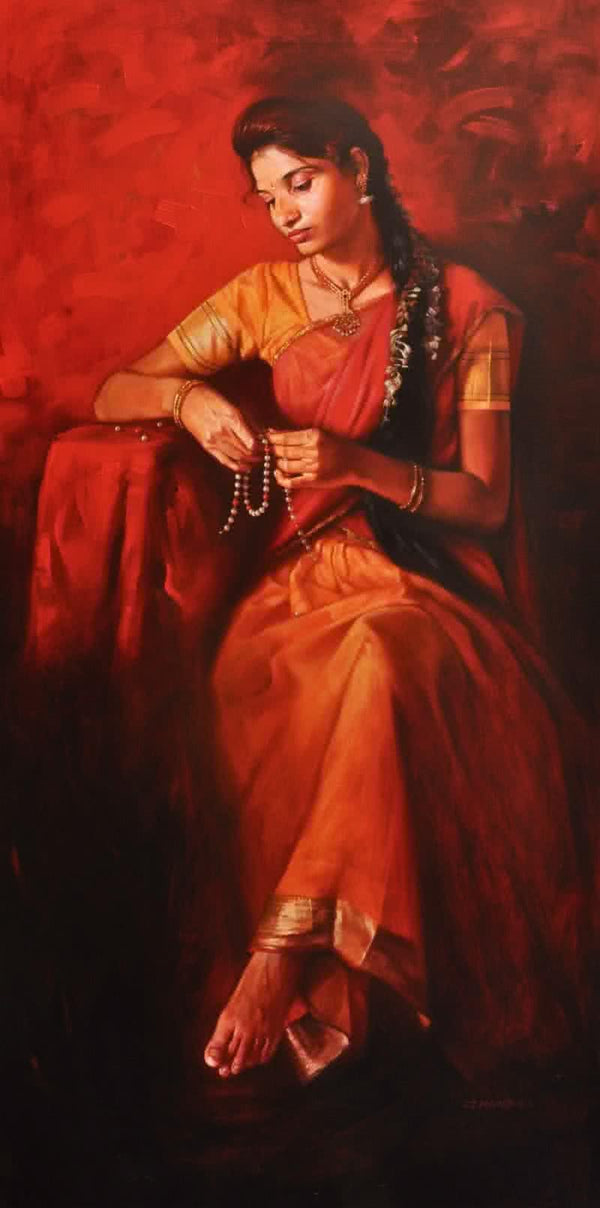 Pearl In Heart Painting by Pramod Jagtap | ArtZolo.com