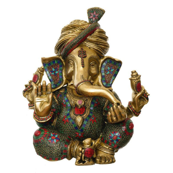 Phagdi Lord Ganesha Handicraft by Brass Handicrafts | ArtZolo.com