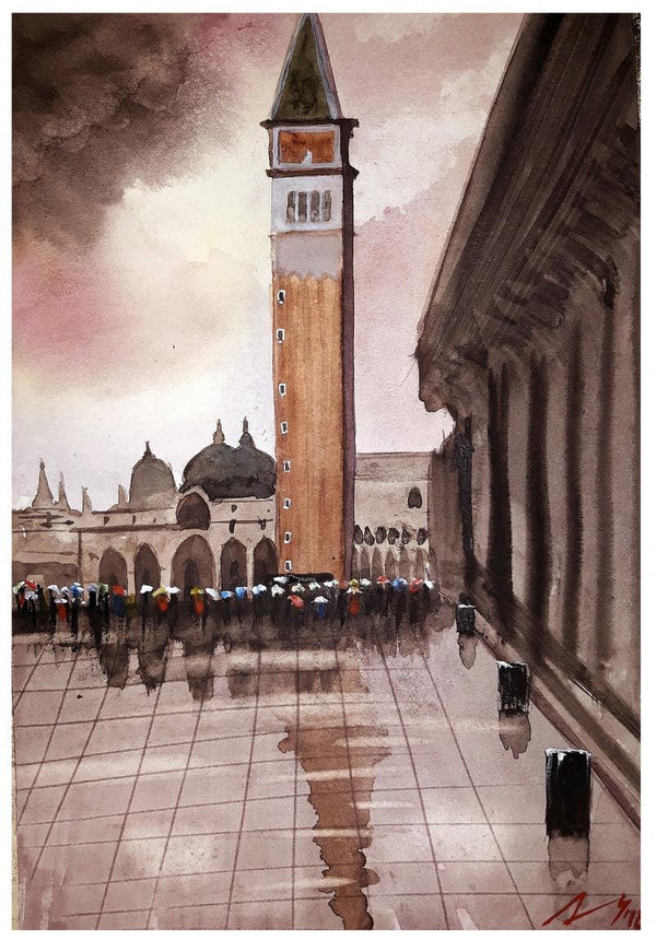 Piazza San Marco Venice Italy Painting by Arunava Ray | ArtZolo.com