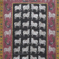 Religious tribal painting titled 'Pichwai', 44x67 inches, by artist Pichwai on Cotton Cloth