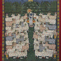 Religious tribal painting titled 'Pichwai', 42x60 inches, by artist Pichwai on Cotton Cloth