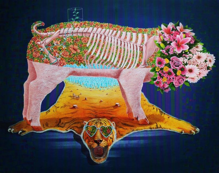 Pig 3 Painting by Sanjay Kumar | ArtZolo.com