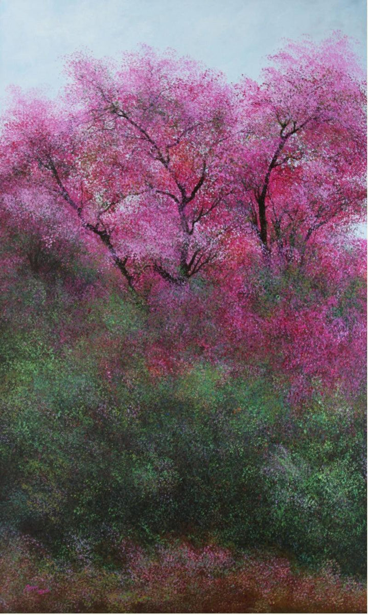 Pink Trees Painting by Vimal Chand | ArtZolo.com