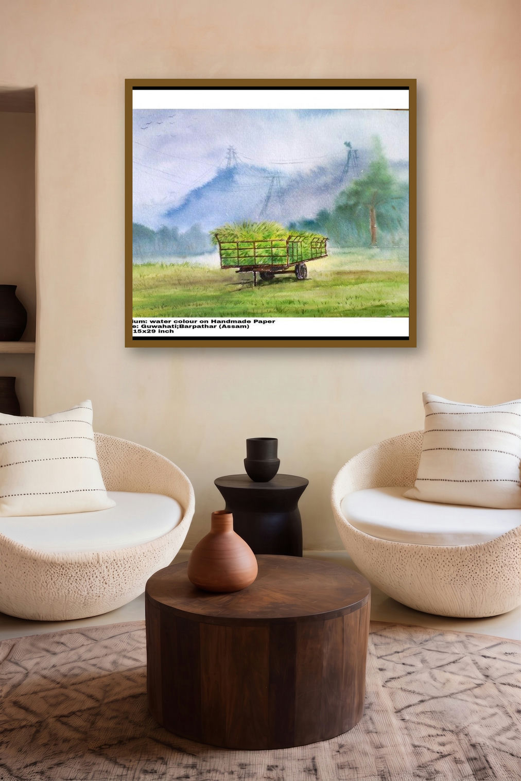 Plain Air (Rural Rhythms) by artist Biki Das displayed in a Designer gallery