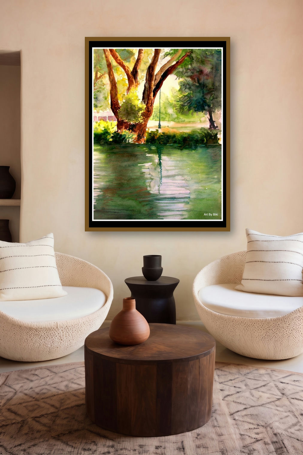 Plain Air (Mirror of the Sky) by artist Biki Das displayed in a Modern gallery