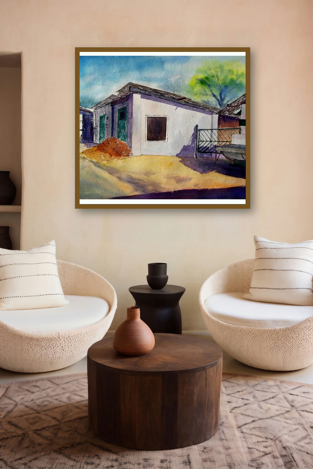 Plain Air (Sunlit Serenity) by artist Biki Das displayed in a Contemporary gallery