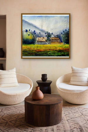 Plain Air (Verdant Valley) by artist Biki Das displayed in a Curated gallery