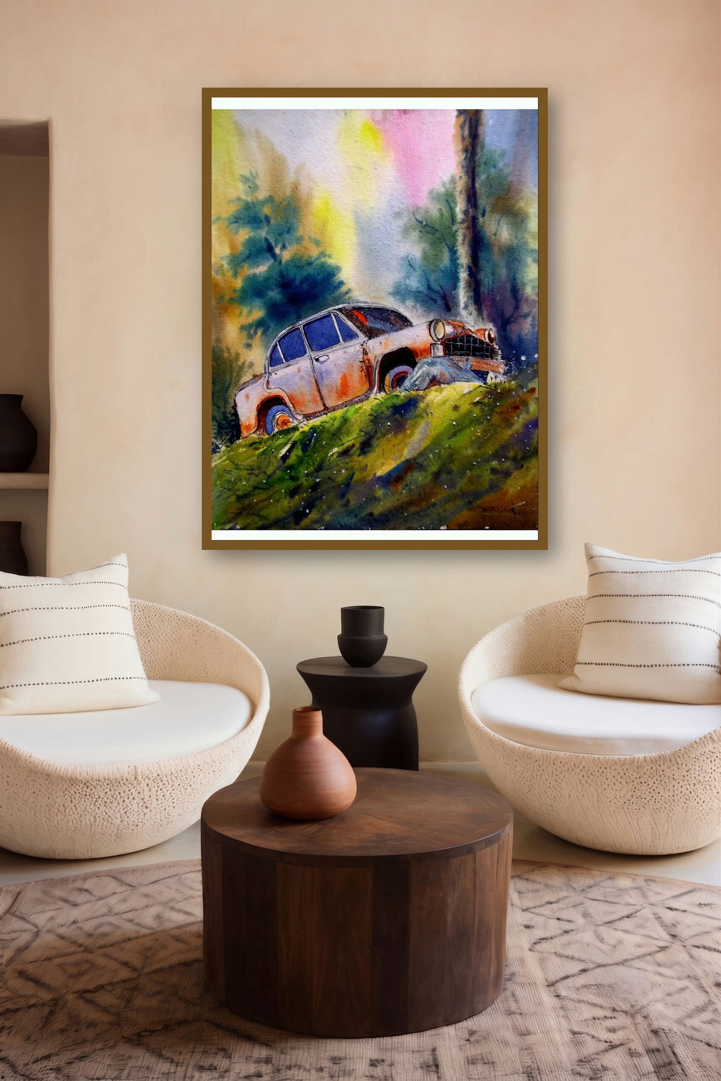 Plain Air (Whispers of the Past) by artist Biki Das displayed in a Contemporary gallery