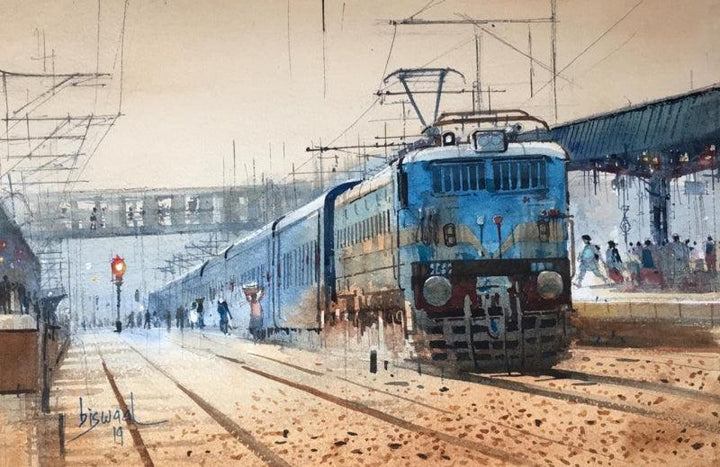 Platform 1 Painting by Bijay Biswaal | ArtZolo.com