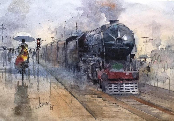 Platform 22 Painting by Bijay Biswaal | ArtZolo.com