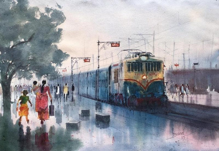 Platform 24 Painting by Bijay Biswaal | ArtZolo.com
