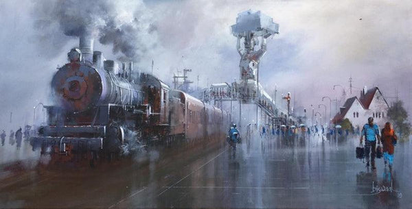 Platform 3 Painting by Bijay Biswaal | ArtZolo.com