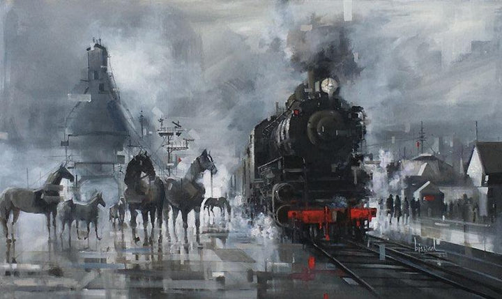 Platform 55 Painting by Bijay Biswaal | ArtZolo.com